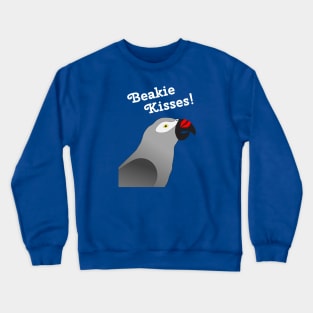 African Grey Parrot Beakie Kisses Crewneck Sweatshirt